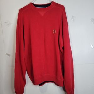 Mens Tommy Hilfiger 100% Cotton Red Sweater Size XL